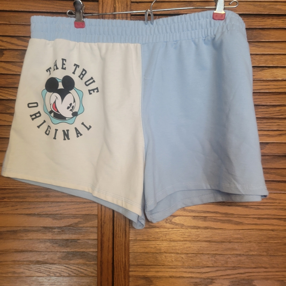 Disney Mickey Mouse Light Blue & White Athletic Shorts Size XXL